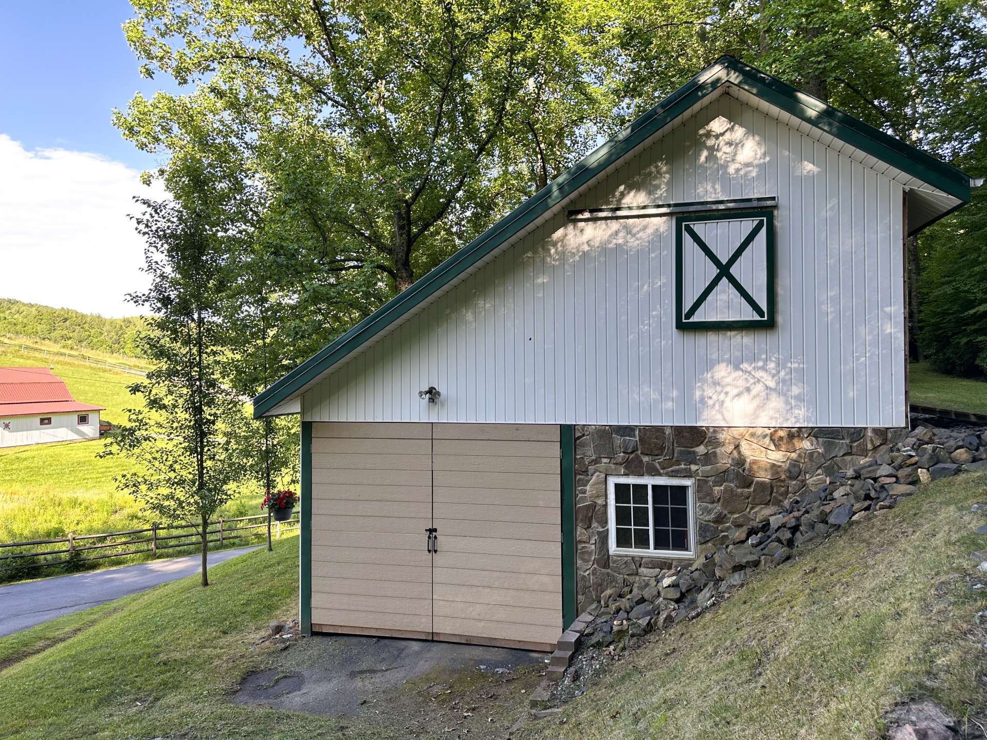 View of the barn from the home